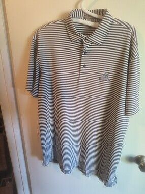 Peter Millar Gray And White Polo Shirt
